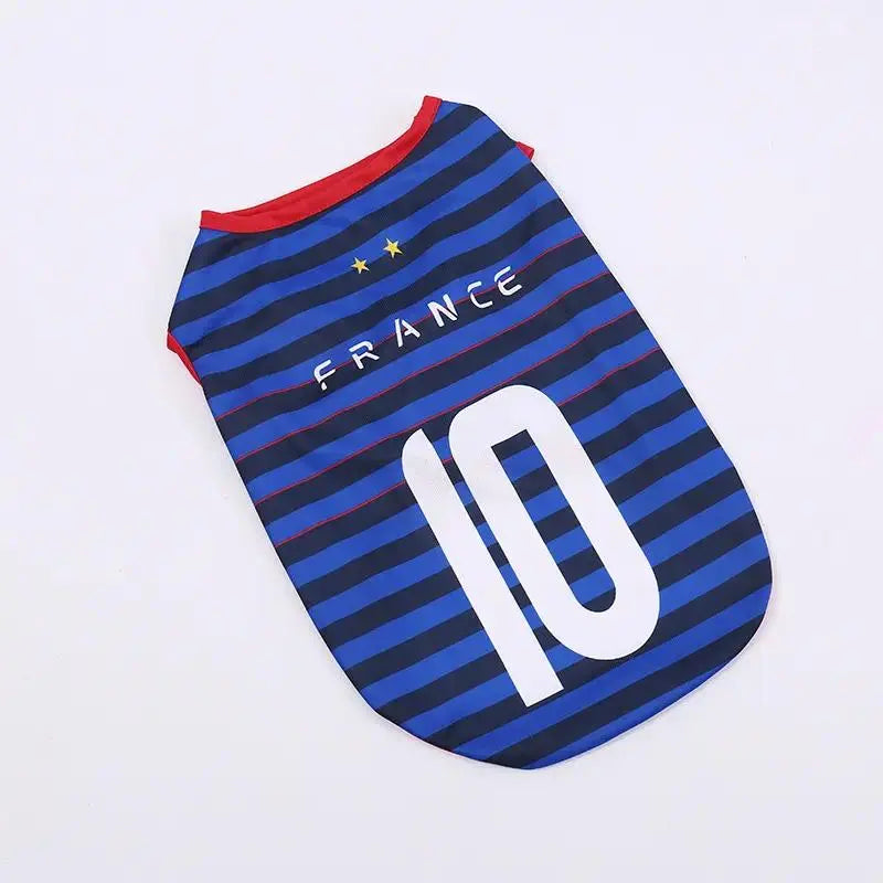 Pet Soccer Jersey Vest for Dogs & Cats, Lightweight Breathable Summer Pet Shirt, Team-Inspired Sleeveless Dog Clothes for Small Medium Pets