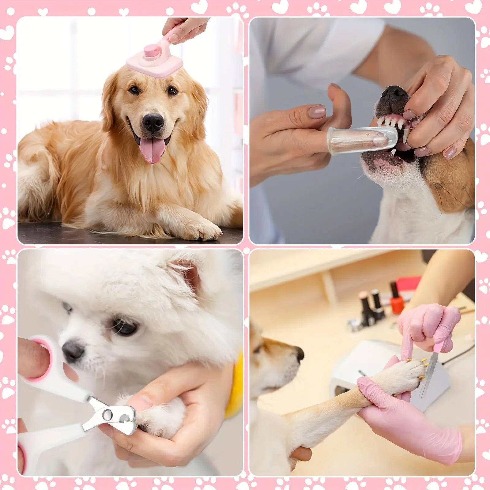 8-In-1 Pet Grooming Kit - Dog & Cat Brush Set with Dematting Comb, Slicker Brush, Nail Clipper & Trimmer - Removes Tangles, Shedding Hair, Dirt & Mats,Your Pet’S Coat Tangle-Free & Shiny, Stress-Free Dog Cat Grooming,Pet Products, Cat Stuff, Hair Cleaner