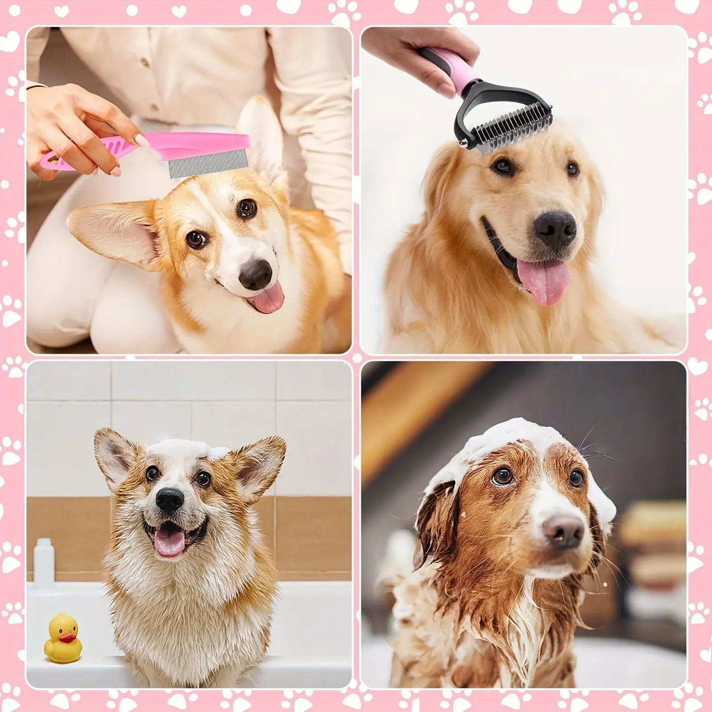 8-In-1 Pet Grooming Kit - Dog & Cat Brush Set with Dematting Comb, Slicker Brush, Nail Clipper & Trimmer - Removes Tangles, Shedding Hair, Dirt & Mats,Your Pet’S Coat Tangle-Free & Shiny, Stress-Free Dog Cat Grooming,Pet Products, Cat Stuff, Hair Cleaner