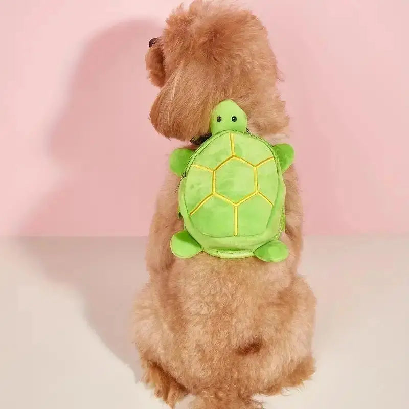 Turtle Plush Outdoor Animal Carrier Backpack with Safety Leash Harness for Small Dogs & Cats, Adjustable for Hiking & Travel, Hike Carry, Plush Fabric, Puppy Carrier, Plastic, Comfortable, Turtle Shape