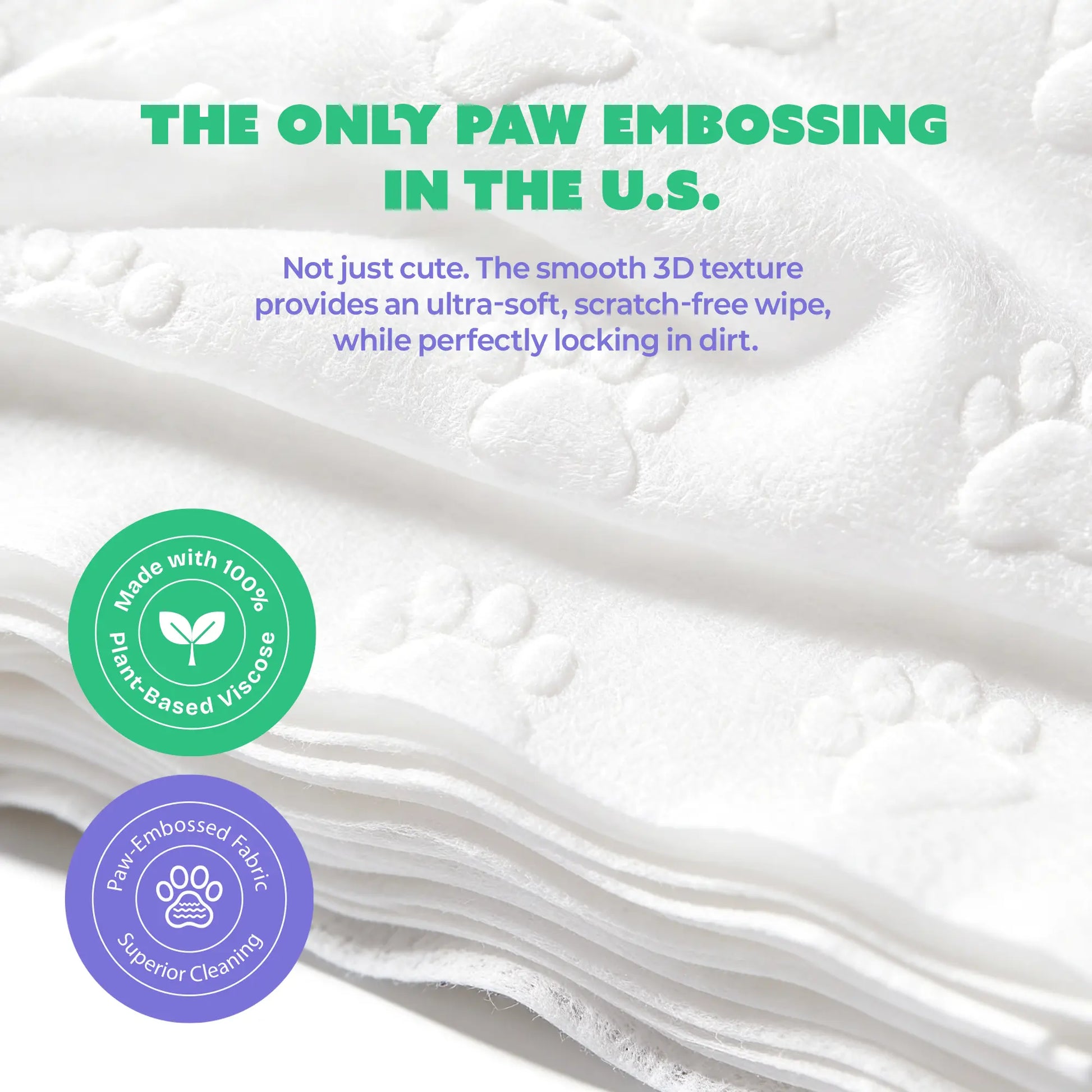 PAWCUS Premium Dog Wipes - 120 Count Smart Pack (3-Pack Bundle) | Made from 100% Plant-Based Viscose