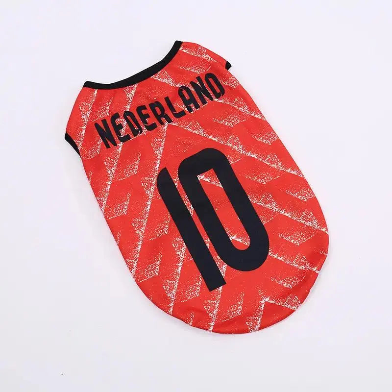 Pet Soccer Jersey Vest for Dogs & Cats, Lightweight Breathable Summer Pet Shirt, Team-Inspired Sleeveless Dog Clothes for Small Medium Pets