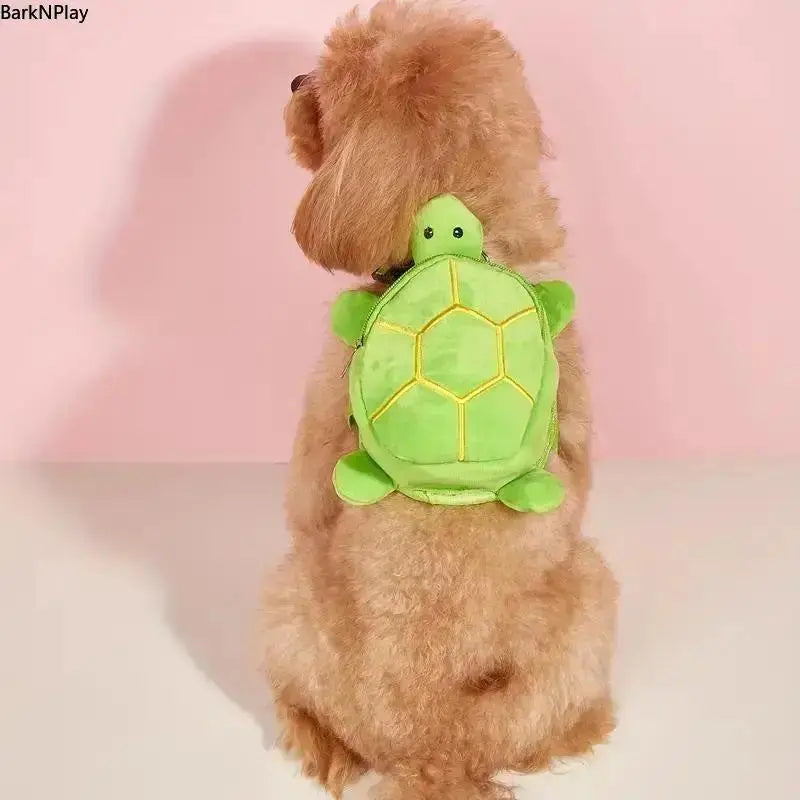 Turtle Plush Outdoor Animal Carrier Backpack with Safety Leash Harness for Small Dogs & Cats, Adjustable for Hiking & Travel, Hike Carry, Plush Fabric, Puppy Carrier, Plastic, Comfortable, Turtle Shape