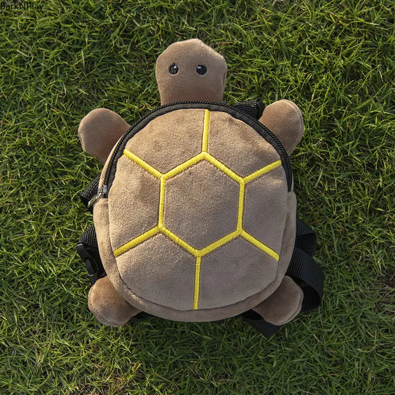 Turtle Plush Outdoor Animal Carrier Backpack with Safety Leash Harness for Small Dogs & Cats, Adjustable for Hiking & Travel, Hike Carry, Plush Fabric, Puppy Carrier, Plastic, Comfortable, Turtle Shape