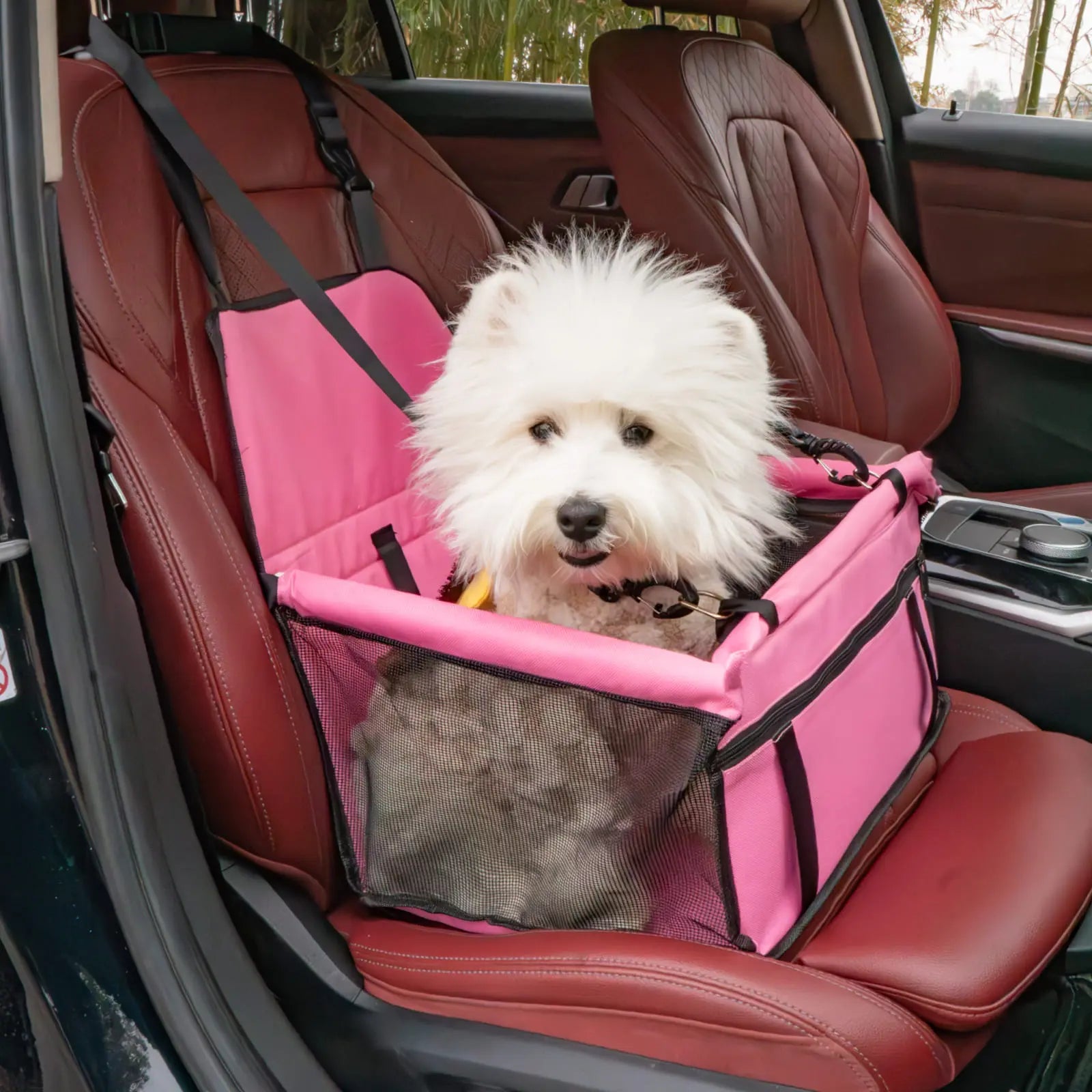 Pet Car Seat – Foldable Travel Safety Booster for Cats & Dogs | Breathable & Easy to Clean with Large Space | Fits Front & Back Seats, Easy to Assemble, Dogaccessories